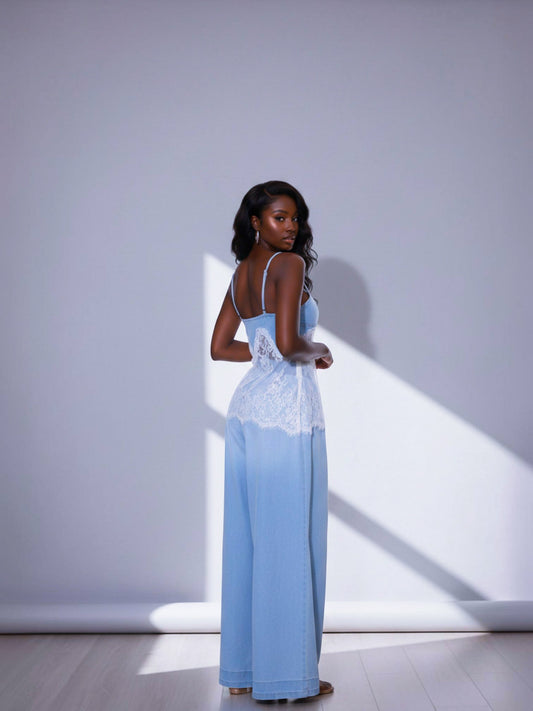 Denim Lace Camisole Top