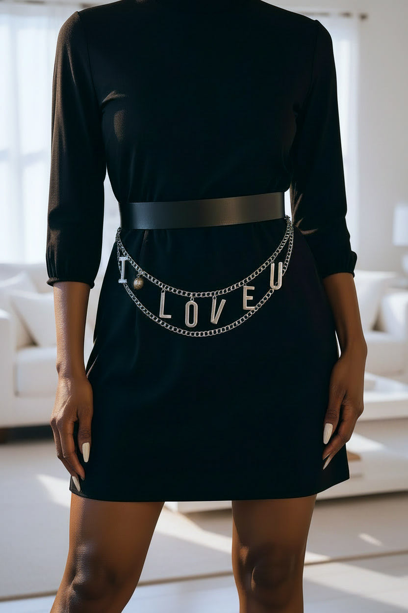 Banded Love Chain Belt