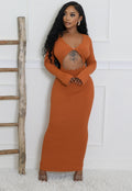Cash Knit Maxi Dress (Rust)
