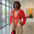 Color Block Trench Jacket