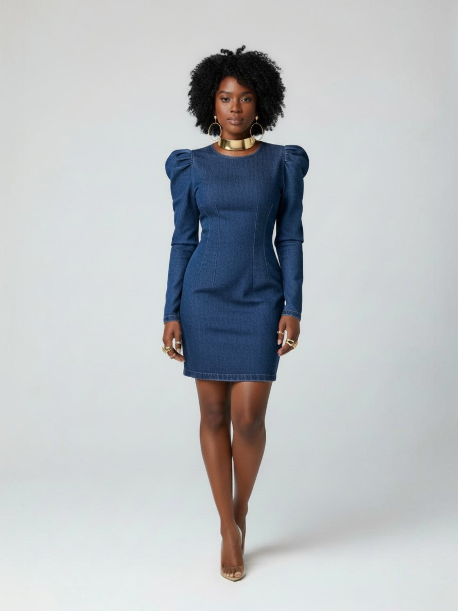 Cutie Pie Denim Dress (Dark Wash)