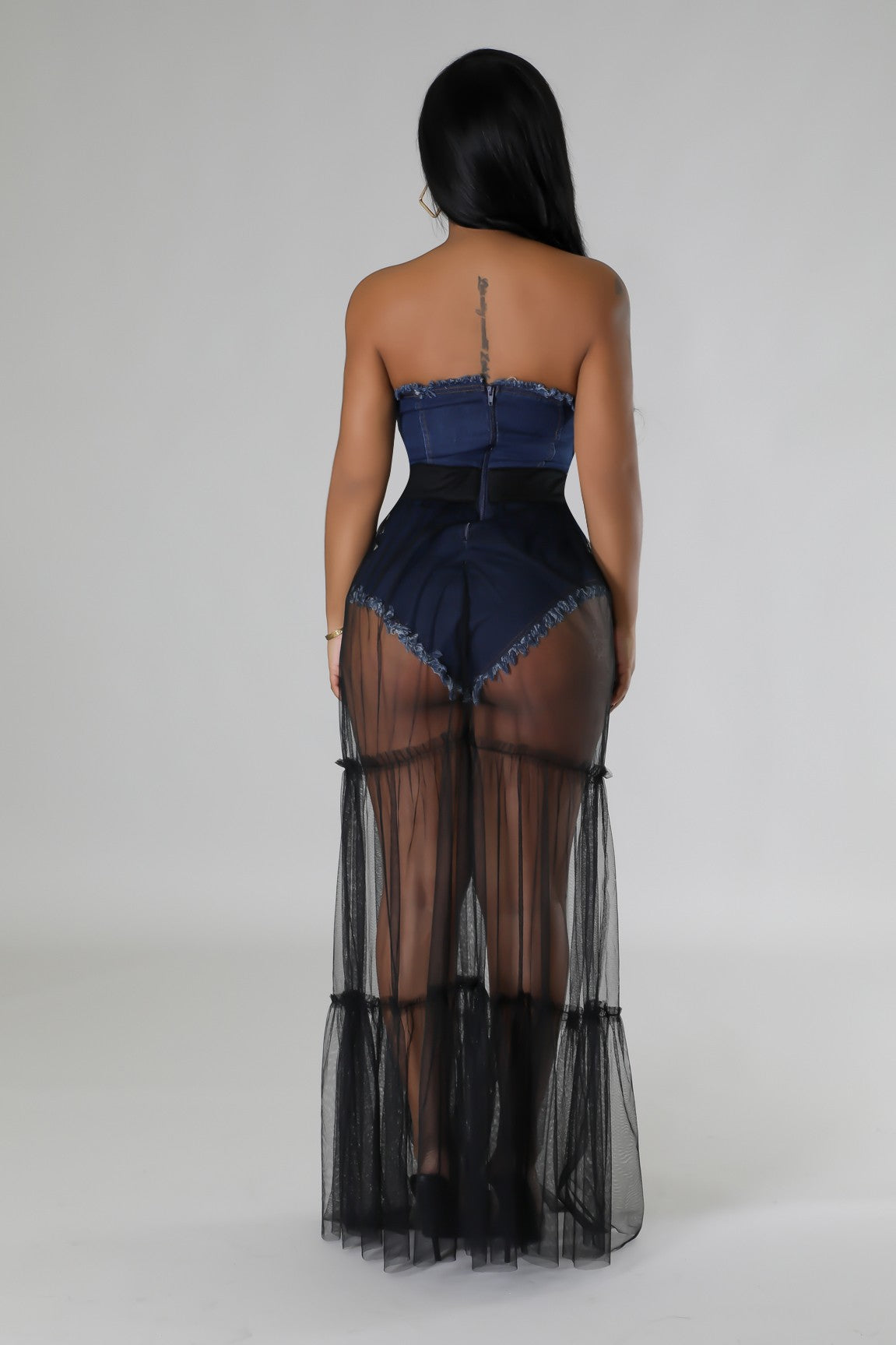 Denim Illusion Maxi Dress