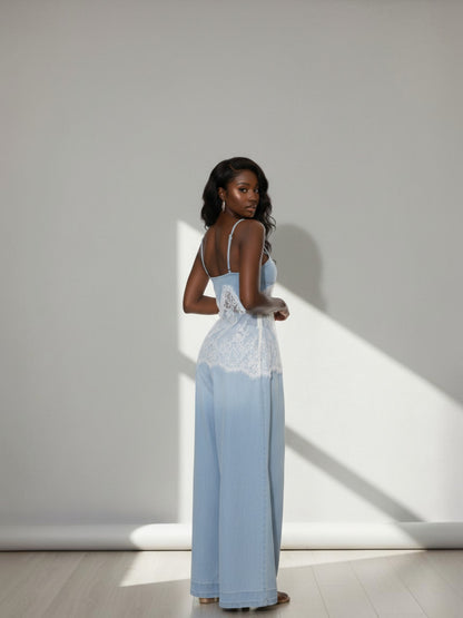 Denim Lace Camisole Top
