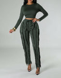 "Nina" Fringe Pant Set