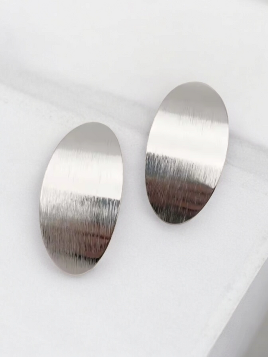 Oval Slab Earrings