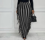 "Maxine" Stipe Maxi Skirt