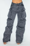"Rhi" Denim Cargo Pants