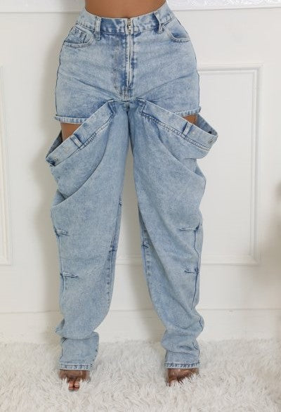Peek-a-Boo Thigh Denim Jeans