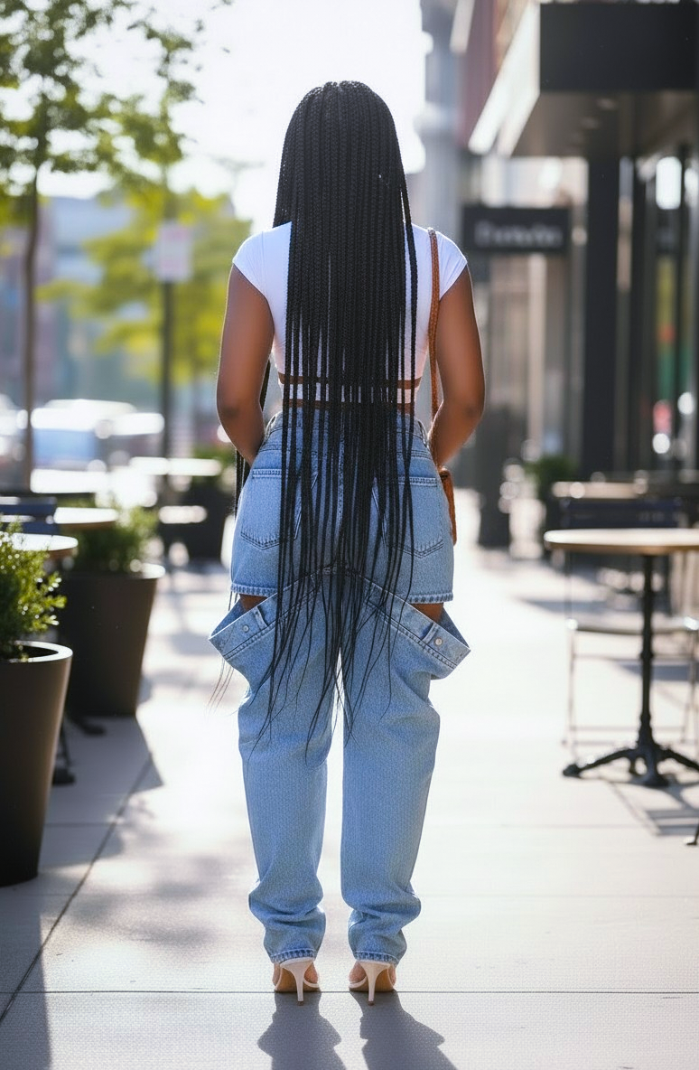 Peek-a-Boo Thigh Denim Jeans