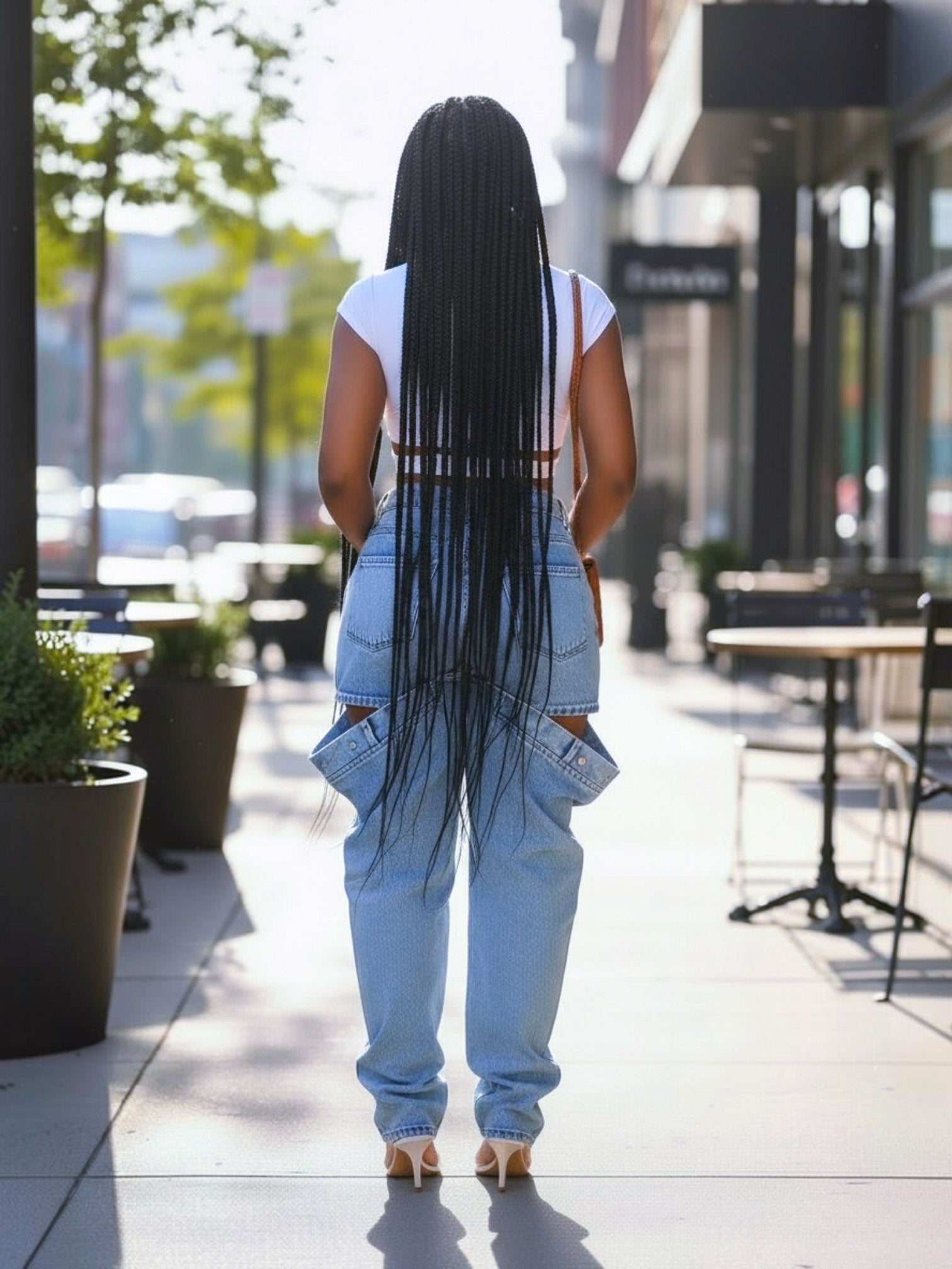 Peek-a-Boo Thigh Denim Jeans