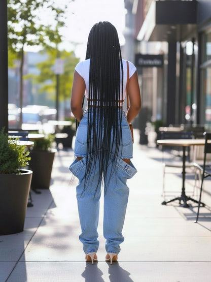 Peek-a-Boo Thigh Denim Jeans