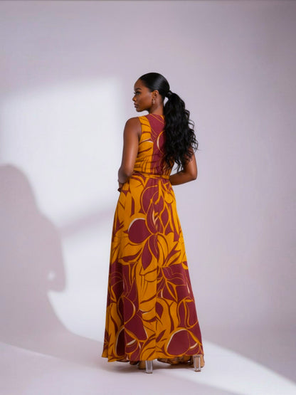 Santorini Bloom Maxi Dress