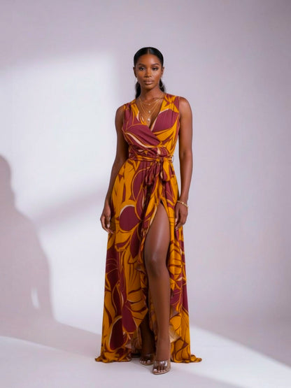 Santorini Bloom Maxi Dress