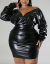 "Kayann" Faux Leather Dress