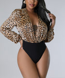 "Naomi" Leopard Bodysuit Top