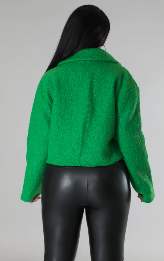 Sherpa Crop Blazer (Green)