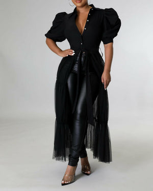 "Samantha" Mesh Overlay Top