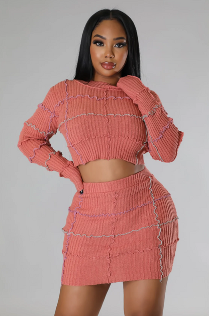 Stitched Skirt Set