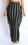 "Maxine" Stipe Maxi Skirt