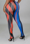 "Calla" Stripe Leggings (Red)